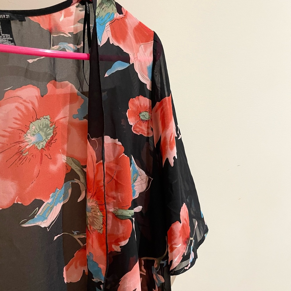 Floral sheer cover up
